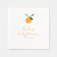 Cute Watercolor Orange Baby Shower