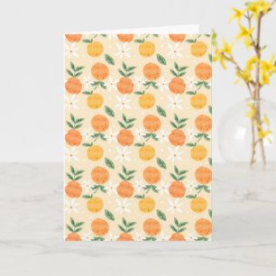 Cute Watercolor Orange Fruit Seamless Pattern Card