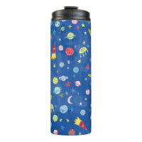 Cute Watercolor Outer Space Planets Rockets Moon