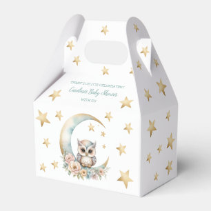 Cute Watercolor Owl Baby Shower Favour Box