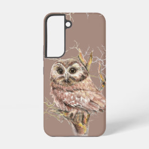Cute Watercolor Owl Bird Wildlife Art  iPhone 14 C Samsung Galaxy Case