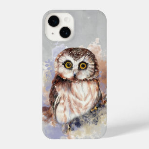 Cute Watercolor Owl Bird Wildlife Art  iPhone 14 Case