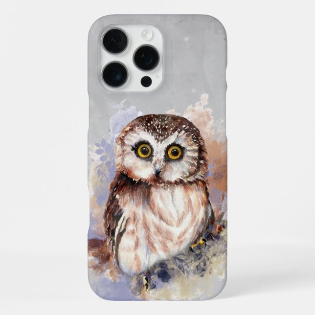 Cute Watercolor Owl Bird Wildlife Art  iPhone Case (Back)