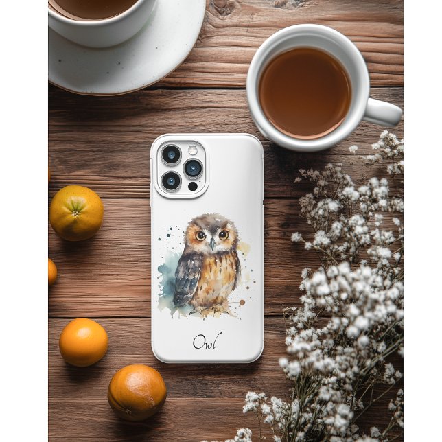 Cute Watercolor Owl, custom Case-Mate iPhone Case (Creator Uploaded)