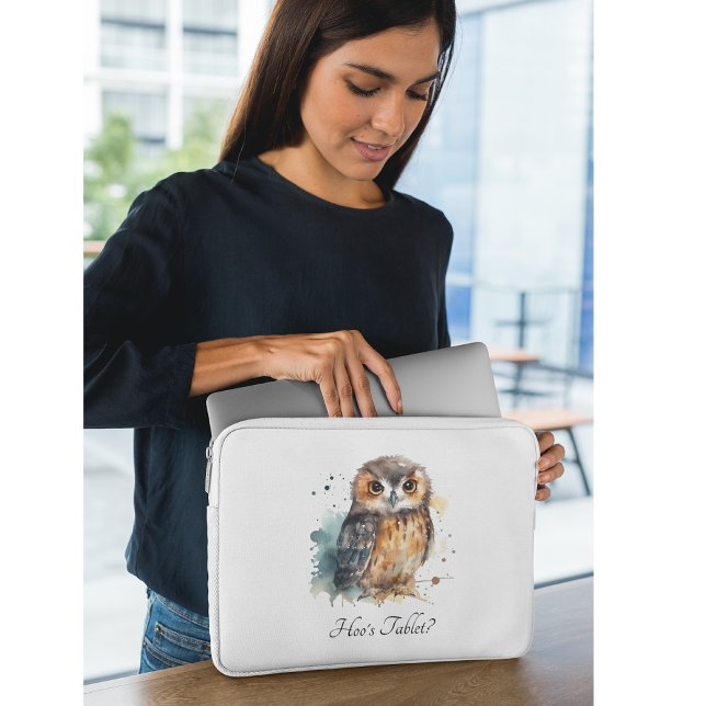 Cute Watercolor Owl, custom Laptop Sleeve (Creator Uploaded)