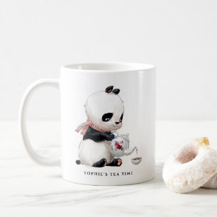 Cute Watercolor Panda Tea Time Custom Tea Party Coffee Mug
