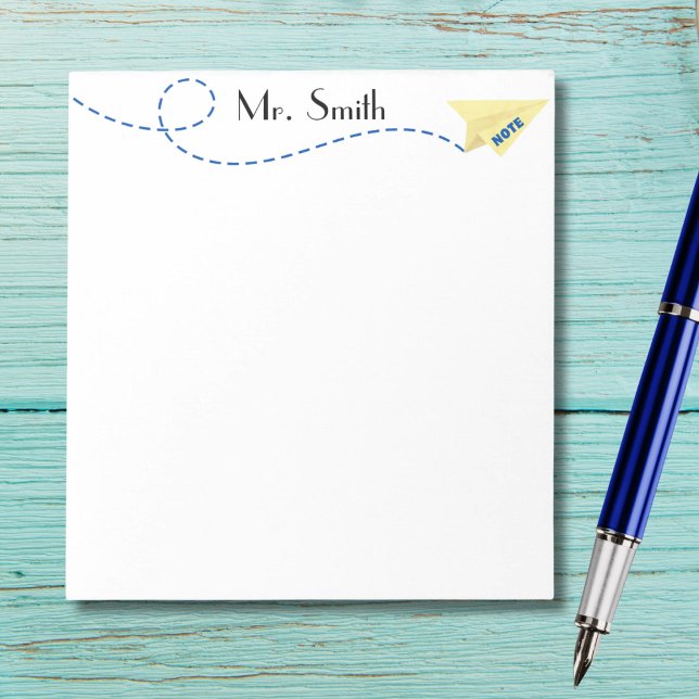 Cute watercolor Paper Aeroplane with Note,Custom Notepad (Creator Uploaded)
