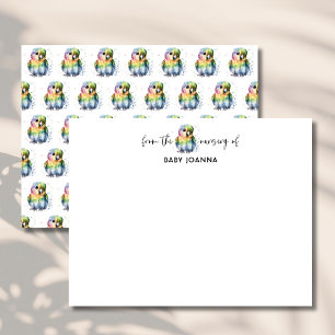 Cute Watercolor Parrot Chic Nursery Note Card