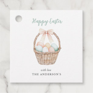 Cute watercolor Pastel Easter eggs Happy Easter Favour Tags
