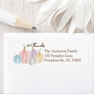 Cute Watercolor Pastel Pumpkin Give Thanks
