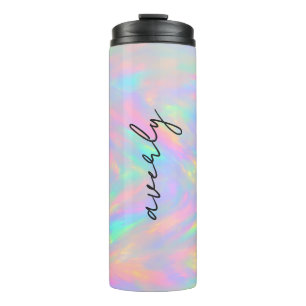 Cute Watercolor Pastel Rainbow Abstract Custom Thermal Tumbler