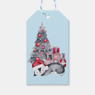 Cute watercolor penguin Gift Tag