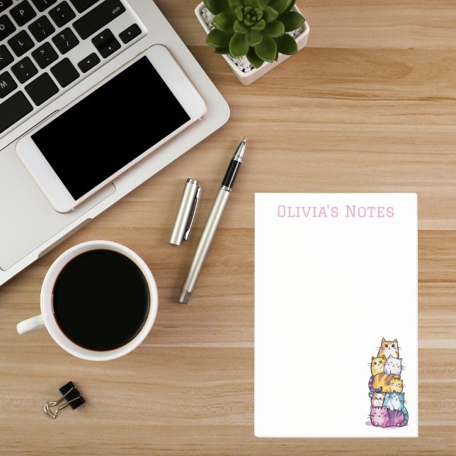 Cute Watercolor Personalised Cat Lovers Fun Post-it Notes (Creator Uploaded)