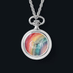 Cute Watercolor Personalised Rainbow Necklace<br><div class="desc">Brighten your look with these cute watercolor rainbow necklace,  featuring a soft,  hand-painted design. Personalise them with your name or monogram for a playful and stylish accessory that’s uniquely yours. A perfect gift for kids,  teens,  or anyone who loves colour and custom flair!</div>