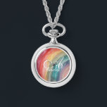 Cute Watercolor Personalised Rainbow Necklace<br><div class="desc">Brighten your look with these cute watercolor rainbow necklace,  featuring a soft,  hand-painted design. Personalise them with your name or monogram for a playful and stylish accessory that’s uniquely yours. A perfect gift for kids,  teens,  or anyone who loves colour and custom flair!</div>