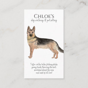 Cute Watercolor Pet Sitter Dog Walker Business Card