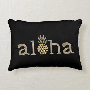 Cute Watercolor Pineapple Aloha Accent Pillow