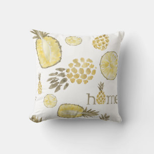 Cute Watercolor Pineapple  Throw Pillow