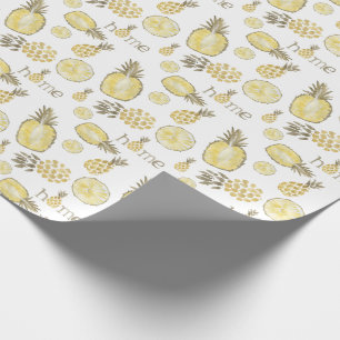 Cute Watercolor Pineapple Wrapping Paper