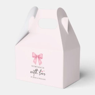 Cute Watercolor Pink Bow Coquette Holiday Gift Favour Box