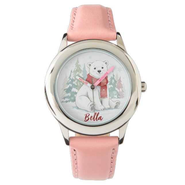 Cute watercolor Polar Bear Watch (Front)