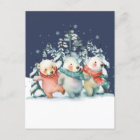 Cute Watercolor Polar Bears