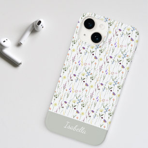 Cute Watercolor Pretty Wildflower Personalised Case-Mate iPhone 14 Case