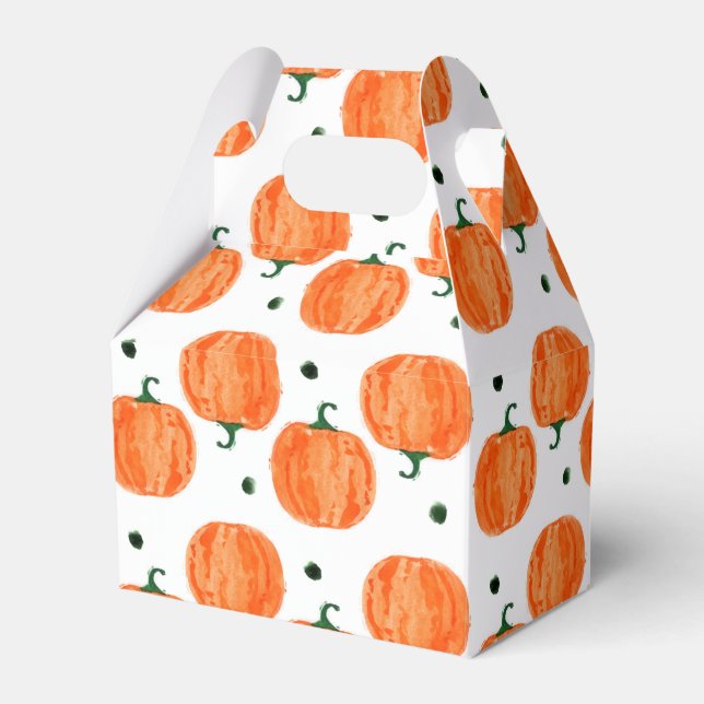 Cute Watercolor Pumpkin Favour Box (Front Side)