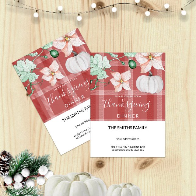 Cute Watercolor Pumpkin Floral Invitation (Creator Uploaded)