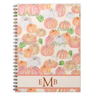Cute Watercolor Pumpkin Patch Autumn  Notebook
