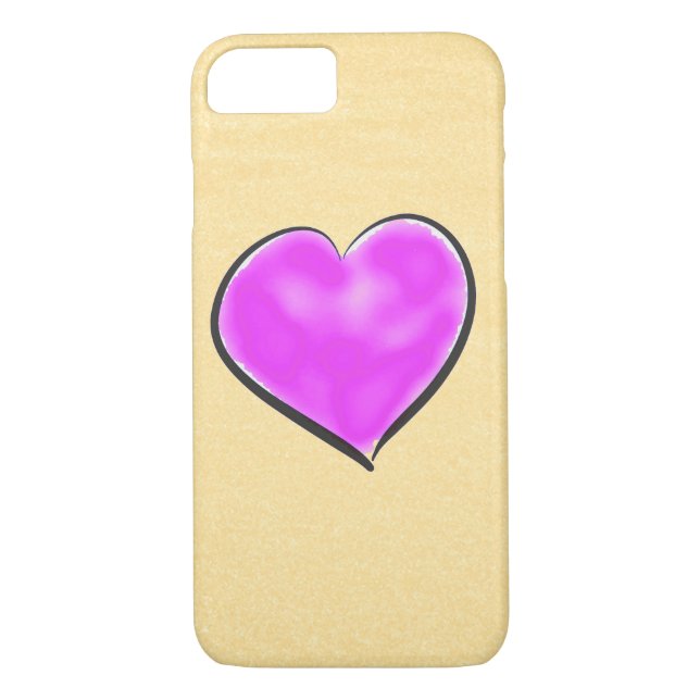Cute Watercolor Purple Heart Case-Mate iPhone Case (Back)