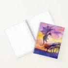 Cute Watercolor Purple Magical Flying Dragon