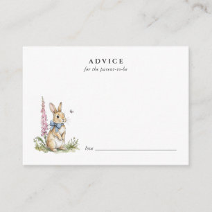 Cute watercolor Rabbit Baby Advice card