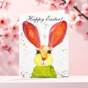 Cute Watercolor Rabbit Bunny Hare Easter Humour Th Thank You Card