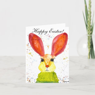 Cute Watercolor Rabbit Bunny Hare Easter Humour Th Thank You Card