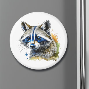 Cute Watercolor Racoon Classic Round Sticker