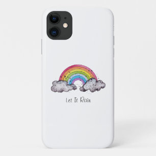 Cute Watercolor Rainbow And Clouds iPhone 11 Case
