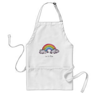 Cute Watercolor Rainbow And Clouds Standard Apron