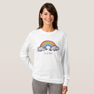 Cute Watercolor Rainbow And Clouds T-Shirt