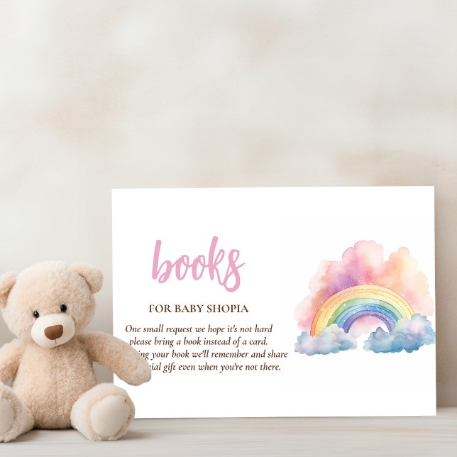 Cute Watercolor Rainbow Baby Shower Enclosure Card (Creator Uploaded)