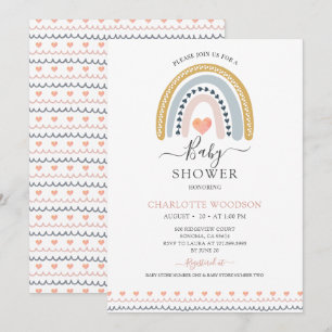 Cute Watercolor Rainbow Baby Shower Invitation