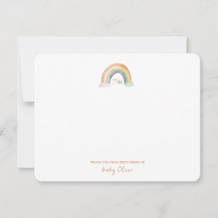 Cute Watercolor Rainbow Boho Flat Thank You