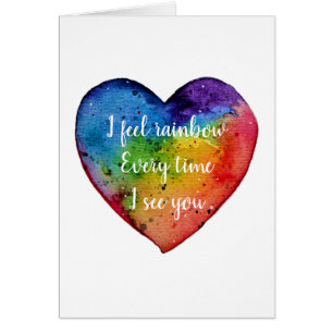 Cute watercolor Rainbow Heart