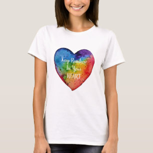 Cute Watercolor Rainbow Heart T-Shirt