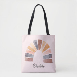 Cute Watercolor Rainbow Personalised Kid's  Tote Bag