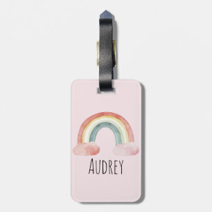 Cute Watercolor Rainbow Personalised Luggage Tag