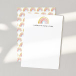 Cute Watercolor Rainbow Personalised Stationery Card<br><div class="desc">Stylish and cute personalised rainbow stationery note cards perfect for baby showers,  birthday parties,  and everyday use! Personalise the colourful rainbow stationery by adding your name or custom text. The note cards reverse to feature a watercolor rainbow pattern in shades of yellow,  pink,  coral red,  and blue.</div>