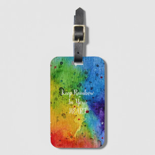 Cute Watercolor Rainbow Shades Luggage Tag