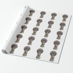 Cute Watercolor Rapper Doberman Wrapping Paper