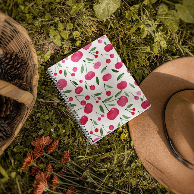 Cute watercolor red cherries pattern planner (Creator Uploaded)